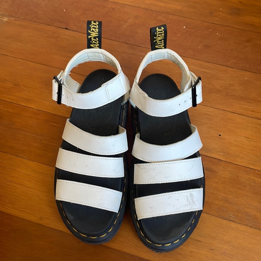 Dr Martens white sandals